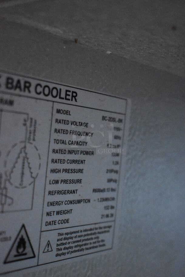 BRAND NEW SCRATCH AND DENT! KoolMore BC-2DSL-BK Metal Commercial Undercounter 2 Door Back Bar Cooler Merchandiser. Doors Are Dented Shut. 115 Volts, 1 Phase. 36x20x35. Tested and Working! - Image 5 of 5