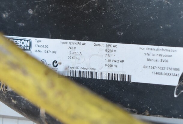 Metal Commercial Floor Style Mixer w/ Leeson SM4Series 174658.00 Flux Vector. 240 Volts, 3 Phase. 38x58x88 - Image 9 of 10