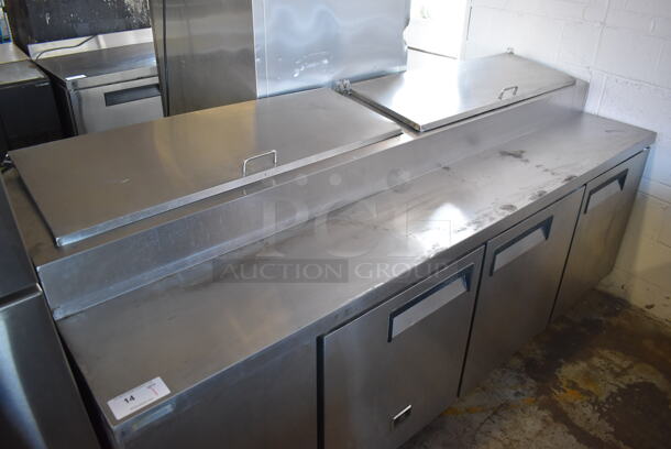 Kelvinator KCPT92.12 Stainless Steel Commercial Pizza Prep Table on Commercial Casters. 115 Volts, 1 Phase. 92x32x45. Tested and Powers On But Does Not Get Cold - Image 2 of 8