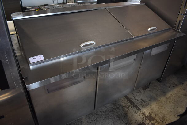 Norlake SMP72-30 Stainless Steel Commercial Sandwich Salad Prep Table Bain Marie Mega Top on Commercial Casters. 115 Volts, 1 Phase. 73x34x47. Tested and Powers On But Does Not Get Cold - Image 2 of 10
