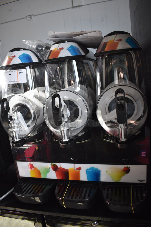 BRAND NEW SCRATCH AND DENT! Vollrath Commercial Countertop Triple Hopper Slushie Machine. 115 Volts, 1 Phase. 23x18x28. Tested and Working! - Image 2 of 4