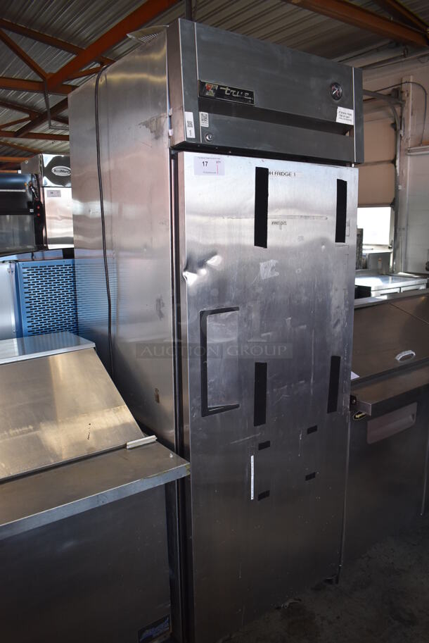 2010 True TG1R-1S ENERGY STAR Stainless Steel Commercial Single Door Reach In Cooler w/ Poly Coated Racks on Commercial Casters. 115 Volts, 1 Phase. 29x35x83. Tested and Working! - Image 2 of 6