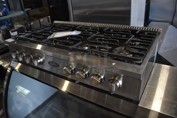 BRAND NEW SCRATCH AND DENT! KoolMore KM-HGRT48-SS Stainless Steel Commercial Countertop Gas Powered 8 Burner Range. 48x26x8