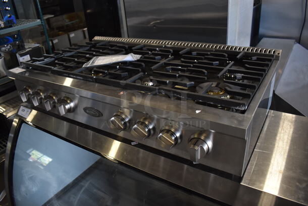 BRAND NEW SCRATCH AND DENT! KoolMore KM-HGRT48-SS Stainless Steel Commercial Countertop Gas Powered 8 Burner Range. 48x26x8 - Image 1 of 5