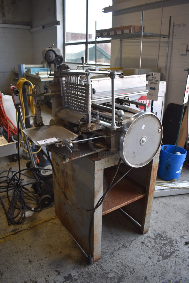 150/D Metal Commercial Floor Style Meat Slicer Stacker. 115 Volts, 1 Phase. 53x33x58. Tested and Powers On But Parts Do Not Move - Image 6 of 10