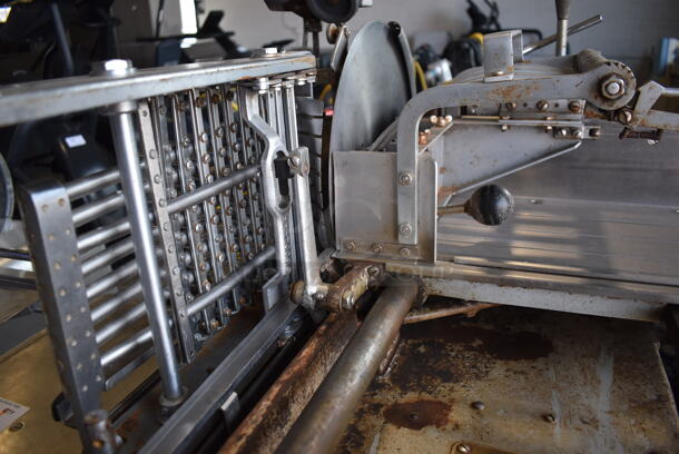 150/D Metal Commercial Floor Style Meat Slicer Stacker. 115 Volts, 1 Phase. 53x33x58. Tested and Powers On But Parts Do Not Move - Image 7 of 10
