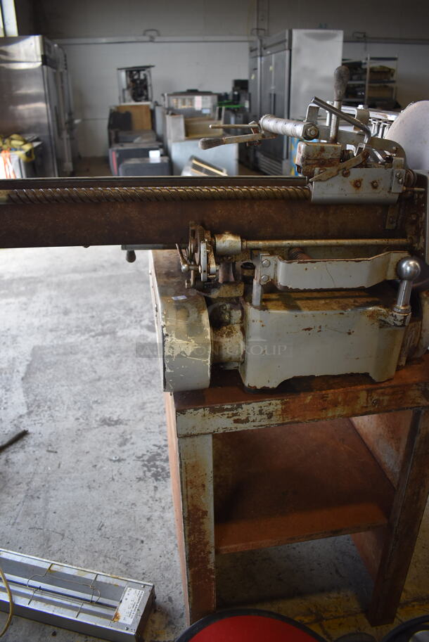 150/D Metal Commercial Floor Style Meat Slicer Stacker. 115 Volts, 1 Phase. 53x33x58. Tested and Powers On But Parts Do Not Move - Image 9 of 10