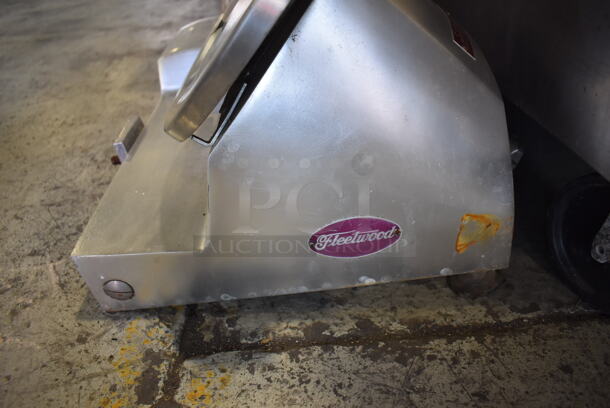 Fleetwood 412 Stainless Steel Commercial Countertop Meat Slicer. 115 Volts, 1 Phase. 25x16x16. Cannot Test - Unit Needs New Power Cord - Image 5 of 7