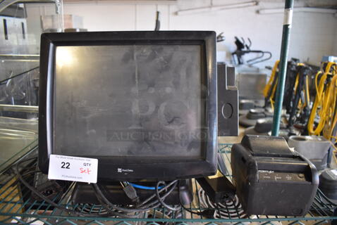 First Data 15" POS Monitor w/ Posiflex PP8000 Receipt Printer 