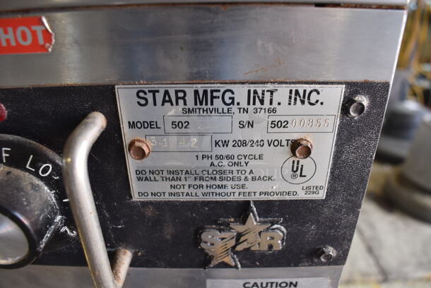 Star 502 Stainless Steel Commercial Countertop Electric Powered 2 Burner Range. 208/240 Volts, 1 Phase. 12x24x7.5 - Image 2 of 6