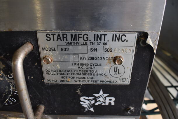 Star 502 Stainless Steel Commercial Countertop Electric Powered 2 Burner Range. 208/240 Volts, 1 Phase. 12x24x7.5 - Image 3 of 6
