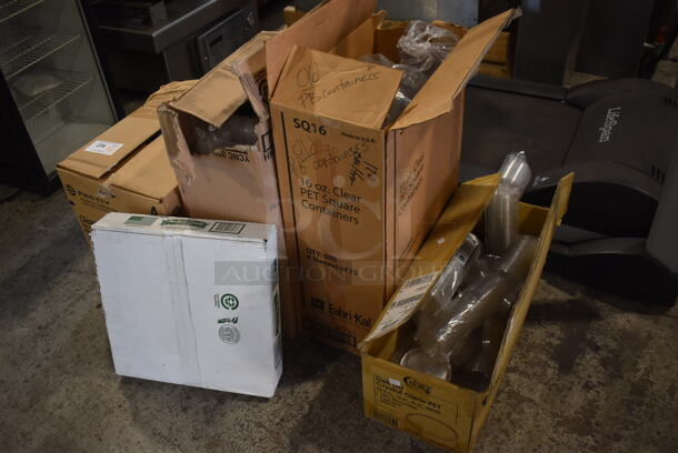 ALL ONE MONEY! Lot of 5 Boxes of Various Items Including Plastic To Go Boxes - Image 2 of 7