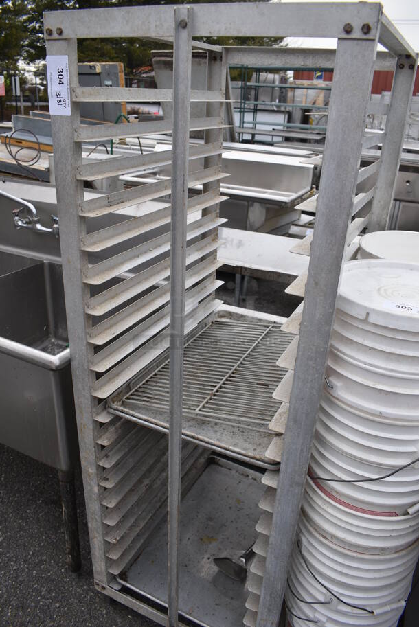 Metal Commercial Pan Transport Rack on Commercial Casters. 22.5x26.5x64