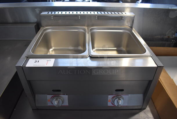 Stainless Steel Commercial Countertop 2 Bay Rethermalizer/Warmer. 22.5x18x13.5