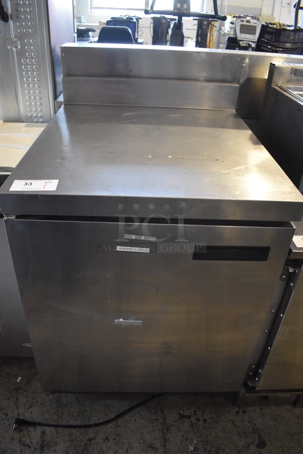 2014 Delfield ST4427N-DHL Stainless Steel Commercial Single Door Work Top Cooler on Commercial Casters. 115 Volts, 1 Phase. 27x32x40. Tested and Powers On But Does Not Get Cold - Image 2 of 7