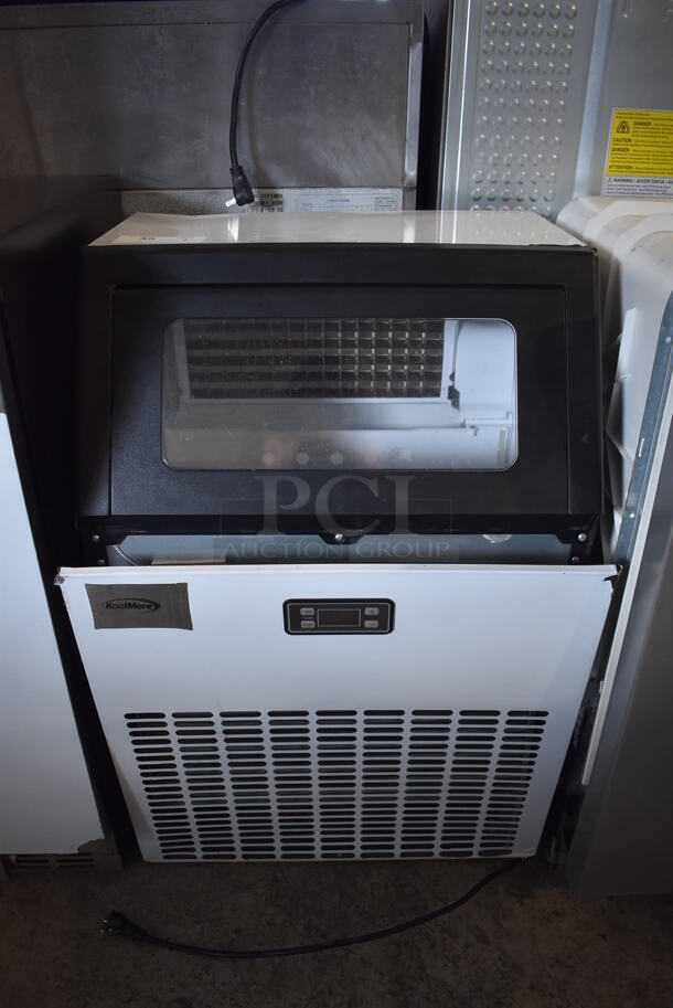 BRAND NEW SCRATCH AND DENT! KoolMore CIM-265 Stainless Steel Commercial Self Contained Undercounter Ice Machine. 115 Volts, 1 Phase. 22x16x32