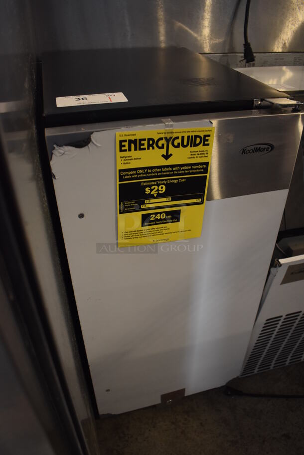 BRAND NEW SCRATCH AND DENT! KoolMore KM-BIR3C-SS Stainless Steel Commercial Single Door Cooler. 115 Volts, 1 Phase. 15x23x34. Tested and Working! - Image 3 of 6