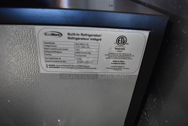 BRAND NEW SCRATCH AND DENT! KoolMore KM-BIR3C-SS Stainless Steel Commercial Single Door Cooler. 115 Volts, 1 Phase. 15x23x34. Tested and Working! - Image 5 of 6