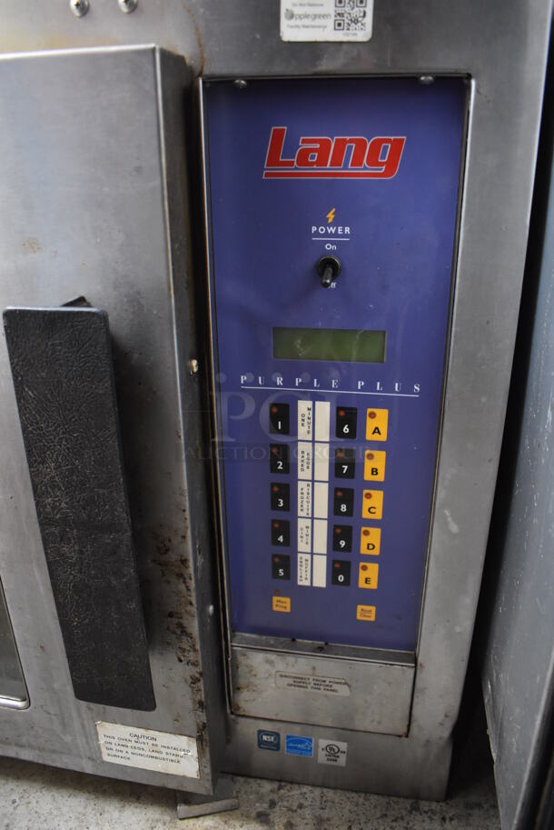 Lang Stainless Steel Commercial Electric Powered Half Size Convection Oven w/ View Through Door and Metal Oven Racks. 250 Volts, 1 Phase. 30x26x26 - Image 5 of 6