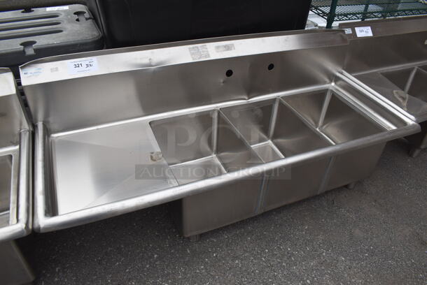 BRAND NEW SCRATCH AND DENT! KoolMore SC121610-16L3 Stainless Steel Commercial 3 Bay Sink w/ Left Side Drain Board. No Legs. 55x21x24. Bays 12x16x10. Drain Board 14x18x1