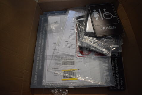 ALL ONE MONEY! Lot of Various Items Including Exit Sign, Women Sign 