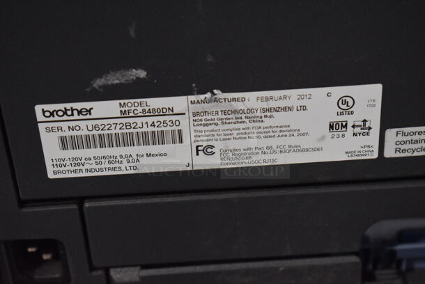 Brother MFC-8480DN Metal Countertop Copier Printer Fax Machine.  - Image 5 of 6