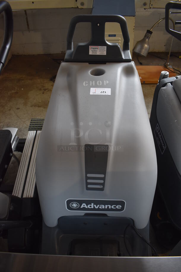 Nilfisk Advance Metal Floor Style Floor Cleaning Machine. 115 Volts, 1 Phase. 24x50x42. Tested and Powers On