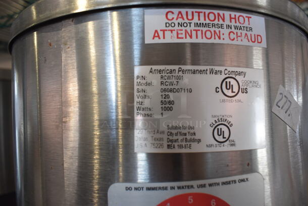 American Permanent Ware RCW-7 Stainless Steel Commercial Countertop Electric Powered Soup Kettle Food Warmer. 120 Volts, 1 Phase. 10.5x10.5x10.5. Tested and Working! - Image 6 of 7