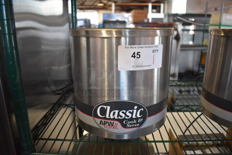 American Permanent Ware RCW-7 Stainless Steel Commercial Countertop Electric Powered Soup Kettle Food Warmer. 120 Volts, 1 Phase. 10.5x10.5x10.5. Tested and Working!