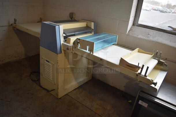 Tendicinghia Metal Commercial Floor Style Reversible Dough Sheeter. 250 Volts, 1 Phase. 113x38x48