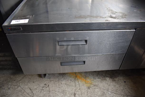 LATE MODEL! Delfield Stainless Steel Commercial 2 Drawer Chef Base on Commercial Casters. 115 Volts, 1 Phase. 52x31x26. Tested and Working! - Image 2 of 5