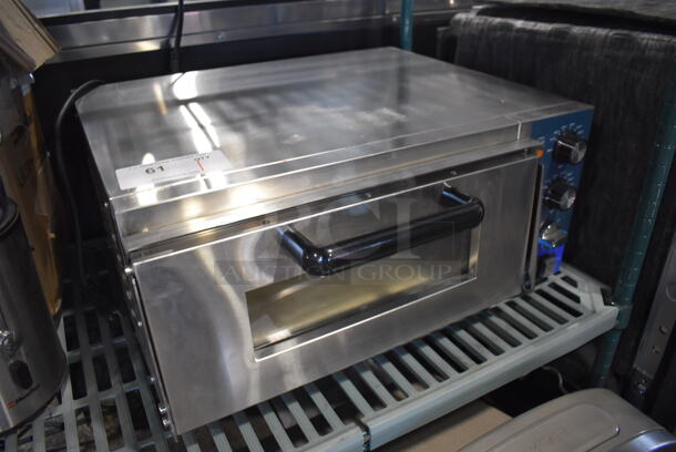 BRAND NEW SCRATCH AND DENT! 2022 Hoocoo CMO-1 Stainless Steel Commercial Countertop Electric Powered Pizza Oven w/ Thermostatic Controls. 120 Volts, 1 Phase. 23x20x12 - Image 2 of 7