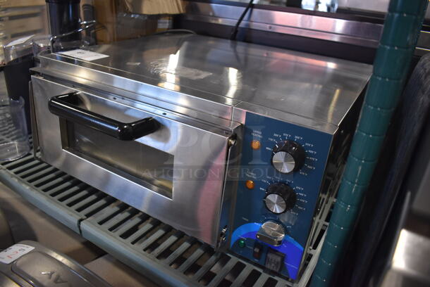 BRAND NEW SCRATCH AND DENT! 2022 Hoocoo CMO-1 Stainless Steel Commercial Countertop Electric Powered Pizza Oven w/ Thermostatic Controls. 120 Volts, 1 Phase. 23x20x12 - Image 3 of 7