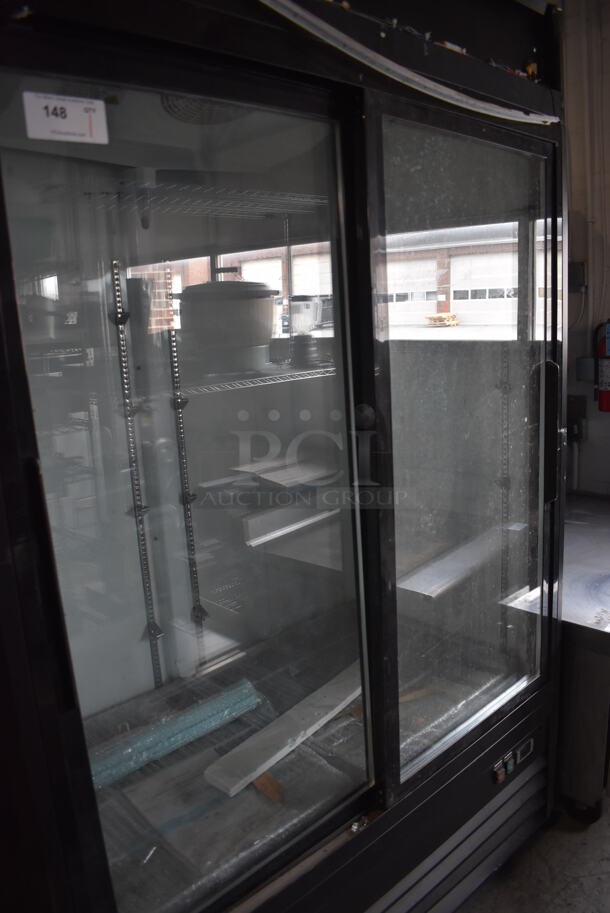 BRAND NEW SCRATCH AND DENT! KoolMore MDR-2D-GSLD Metal Commercial 2 Door Reach In Cooler Merchandiser w/ Poly Coated Racks on Commercial Casters. 115 Volts, 1 Phase. 54x30x83. Tested and Working! - Image 8 of 9