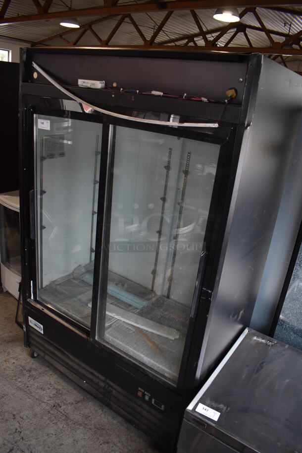 BRAND NEW SCRATCH AND DENT! KoolMore MDR-2D-GSLD Metal Commercial 2 Door Reach In Cooler Merchandiser w/ Poly Coated Racks on Commercial Casters. 115 Volts, 1 Phase. 54x30x83. Tested and Working! - Image 9 of 9