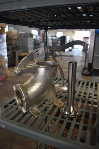Metal Countertop Sausage Stuffer. 6x17x11