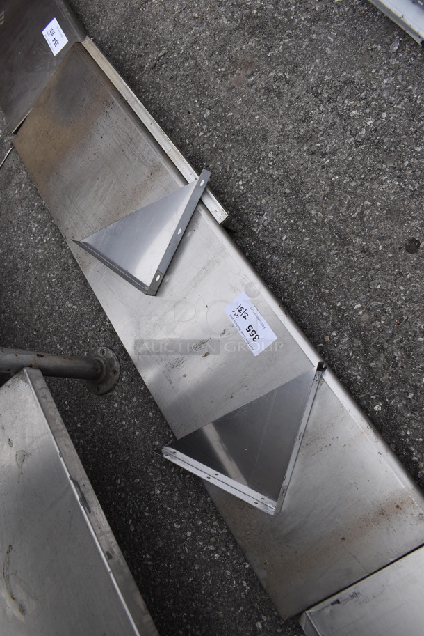 Stainless Steel Shelf w/ 2 Wall Mount Brackets. 48x12x2 - Image 3 of 3