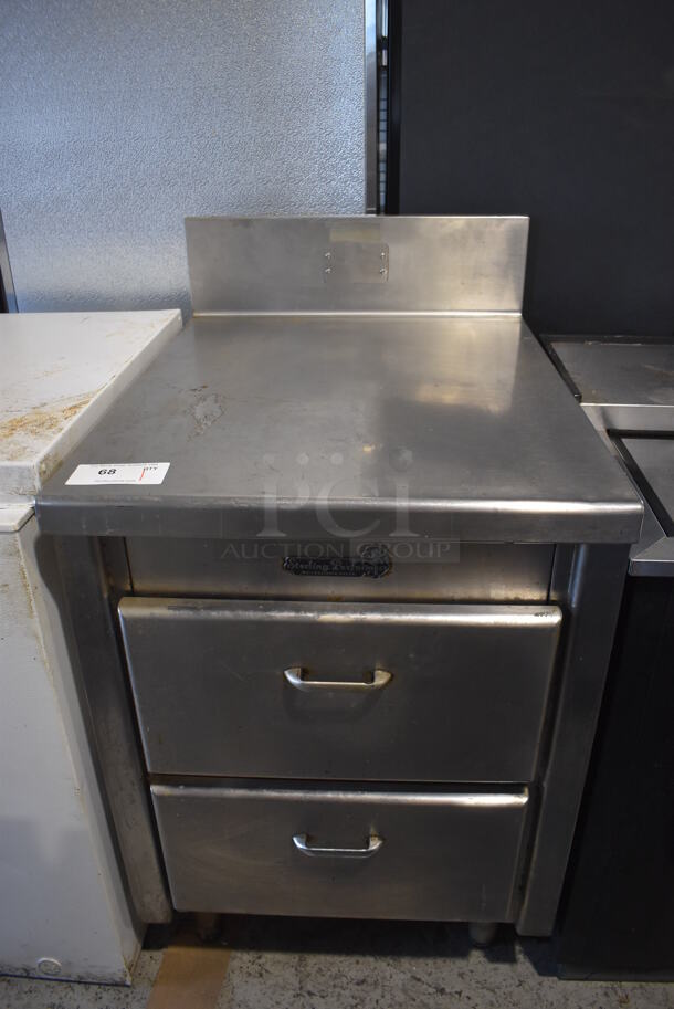 Sterling Stainless Steel Counter w/ Back Splash and 2 Drawers. 24x31x42 - Image 1 of 6