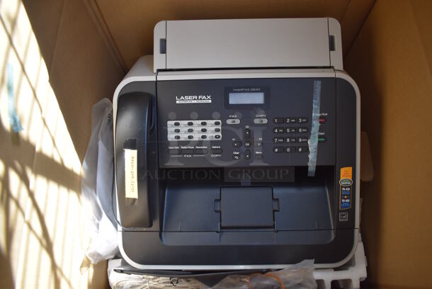 IN ORIGINAL BOX! Brother IntelliFAX 2840 Countertop Laser Fax Machine. 15x14x13