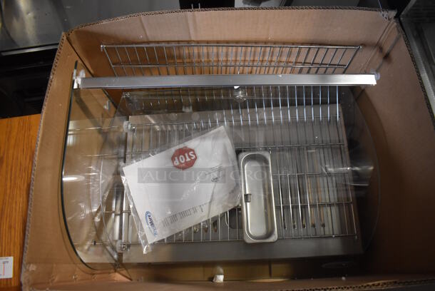 BRAND NEW SCRATCH AND DENT! KoolMore HDC-1.5C Stainless Steel Commercial Heated Display Case Merchandiser. 22x14x15. Cannot Test Due To Missing Power Cord - Image 1 of 4