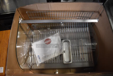 BRAND NEW SCRATCH AND DENT! KoolMore HDC-1.5C Stainless Steel Commercial Heated Display Case Merchandiser. 22x14x15. Cannot Test Due To Missing Power Cord