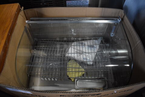 BRAND NEW SCRATCH AND DENT! KoolMore HDC-1.5C Stainless Steel Commercial Heated Display Case Merchandiser. 22x14x15. Cannot Test Due To Missing Power Cord
