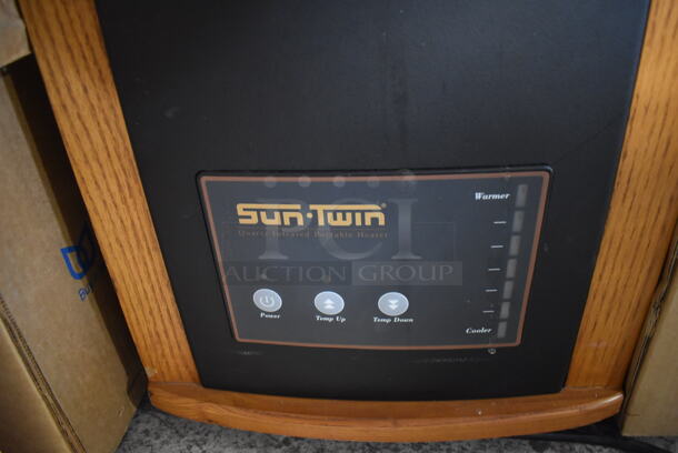 Sun Twin 1500 Elite Wood Pattern Portable Heater on Casters. 120 Volts, 1 Phase. 13.5x19.5x17.5. Tested and Powers On But Does Not Get Warm - Image 3 of 4