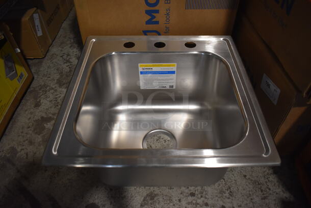 BRAND NEW SCRATCH AND DENT! Moen GS201673 Stainless Steel 20 Gauge Single Bay Drop In Sink. 20x20x9.5