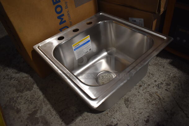 BRAND NEW SCRATCH AND DENT! Moen GS201673 Stainless Steel 20 Gauge Single Bay Drop In Sink. 20x20x9.5 - Image 2 of 5