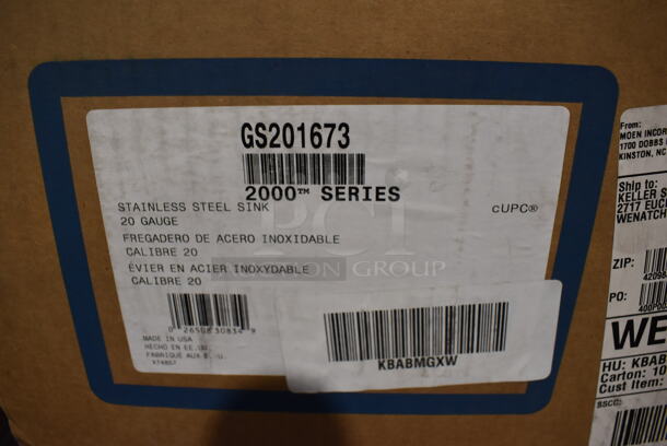 BRAND NEW SCRATCH AND DENT! Moen GS201673 Stainless Steel 20 Gauge Single Bay Drop In Sink. 20x20x9.5 - Image 5 of 5