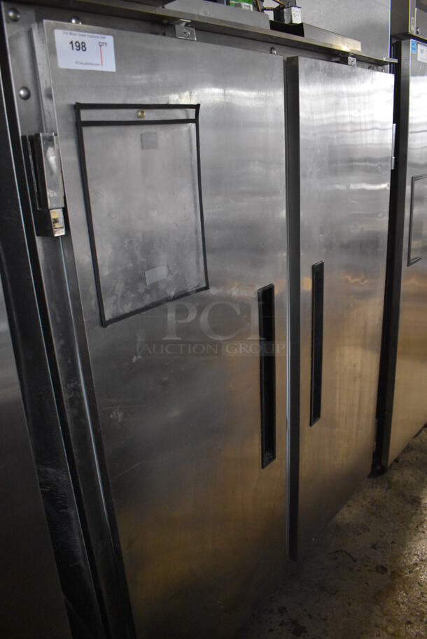 2014 Delfield 6151XL-S Stainless Steel Commercial 2 Door Reach In Cooler w/ Metal Racks on Commercial Casters. 115 volts, 1 Phase. 51x34x80. Tested and Does Not Power On - Image 6 of 6