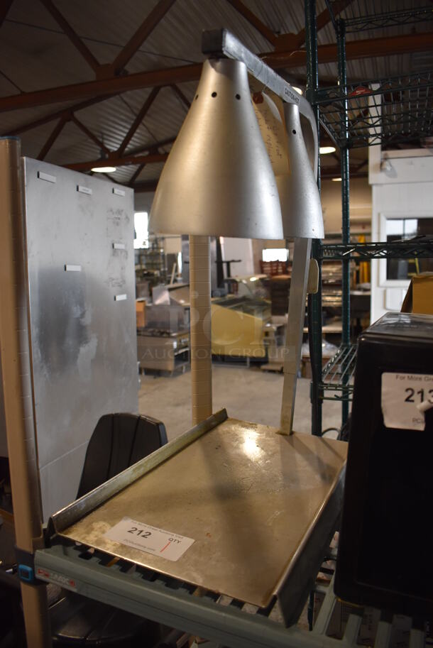 Metal Countertop 2 Head Warming Lamp. 12x21x24. Tested and Does Not Power On - Image 1 of 4