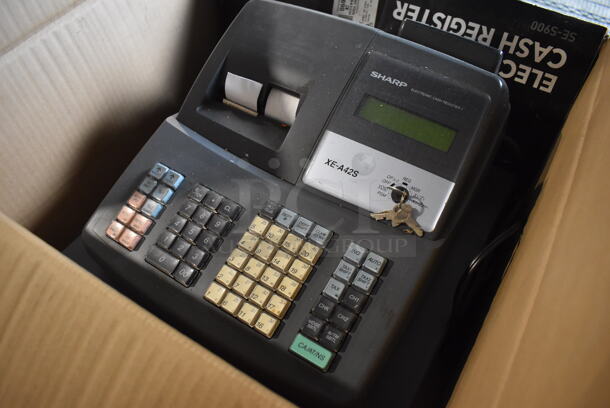 IN ORIGINAL BOX! Sharp XE-A42S Metal Countertop Electronic Cash Register. 18x17x12 - Image 3 of 5