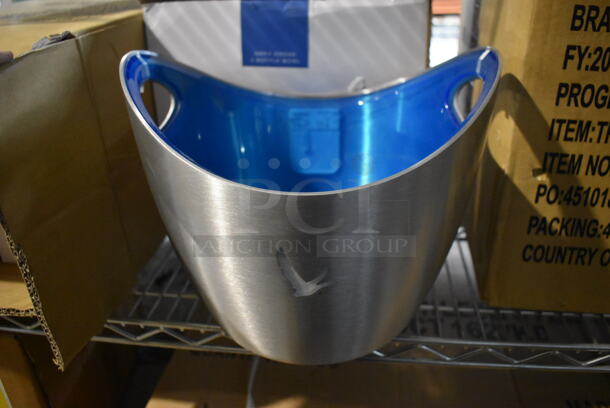BRAND NEW IN BOX! Gray Goose Gray and Blue Poly Ice Bucket. 11x10x10
